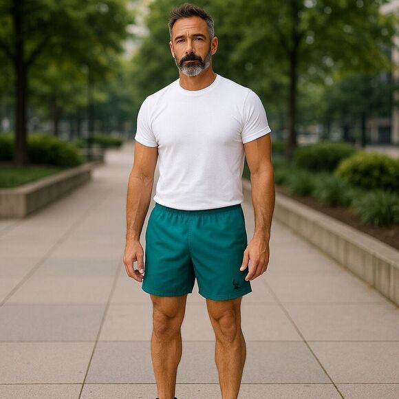 Men’s Spyder Teal Active Shorts – Size Large, Brand New Performance Gear - Picture 5 of 5